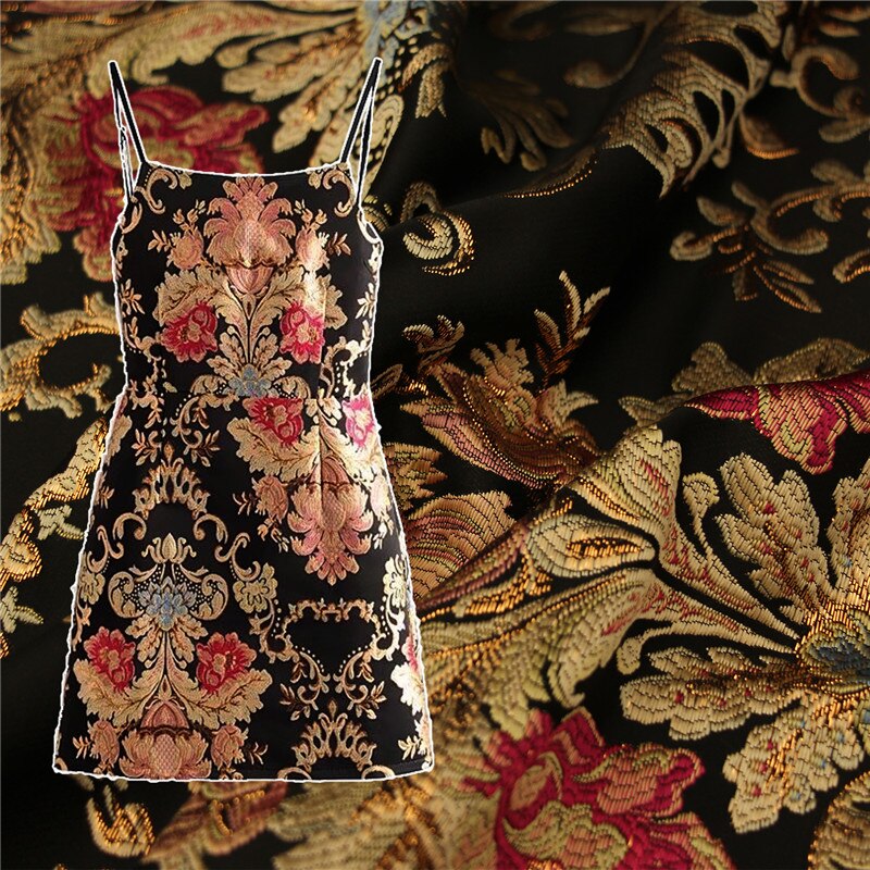 CF1125 Flowers Chinese Traditional Silk Brocade Fabric Women's Dress Clothing Jacket's Fabrics DIY Sewing Materials Home Textile