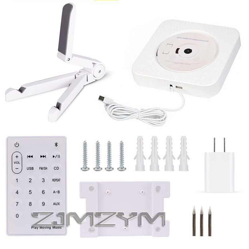 CD-Player, Bluetooth-Lautsprecher, LED-Bildschirm, Wandmontage, Musik-Player, FM-Radio, 3,5 mm Stereo-CD-/MP3-Player mit Fernbedienung