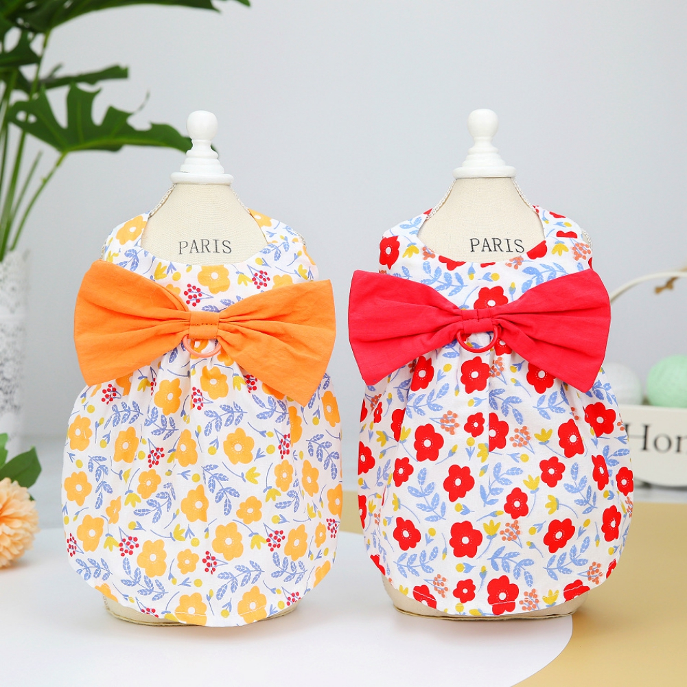 Ropa para mascotas, vestidos para perros pequeños, vestido de princesa Floral dulce, falda para gato, cachorro, Chihuahua, Pug, Yorkie, primavera y verano