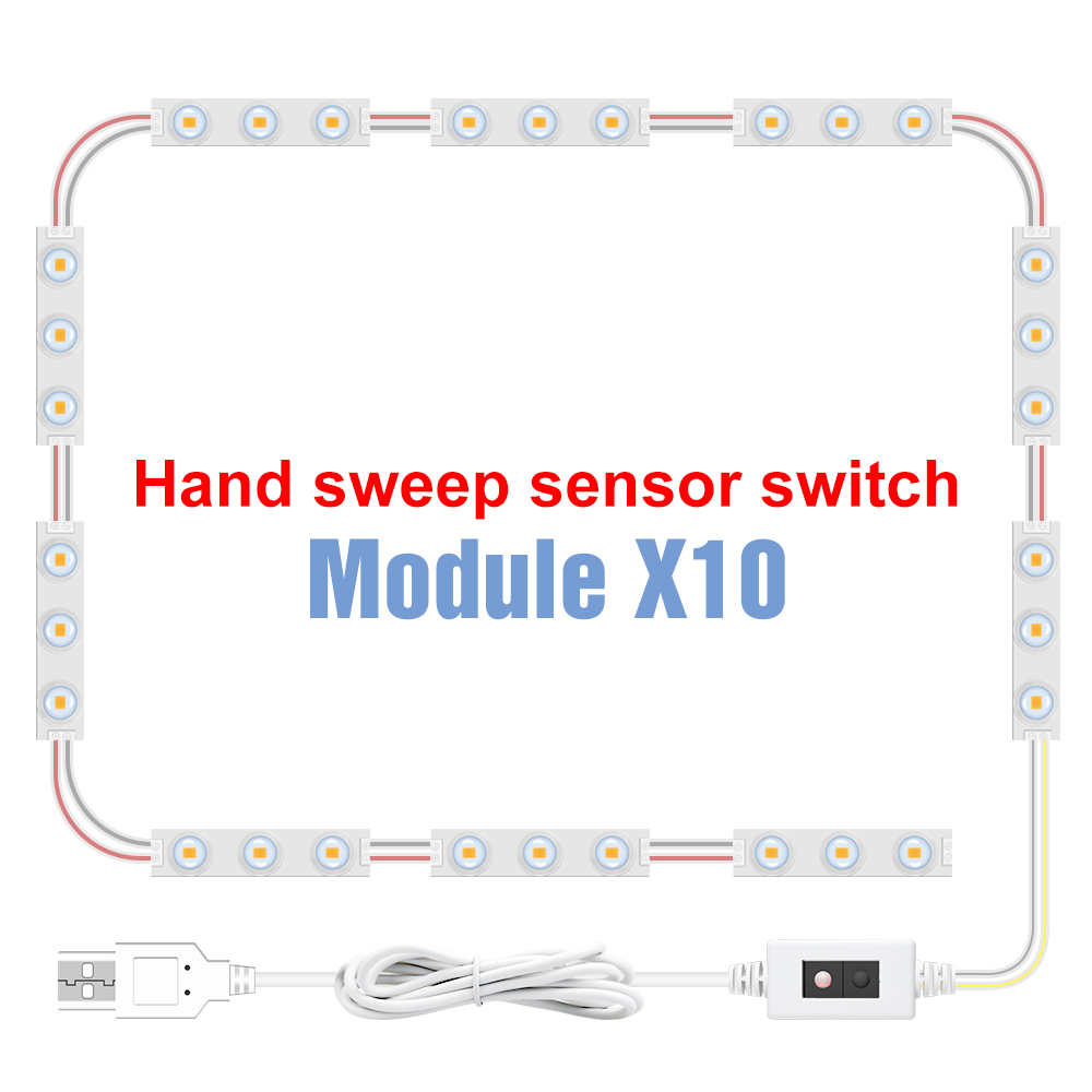 12V Makeup Mirror Light Dressing Table Light USB Hollywood Vanity Mirror Wall Lamp LED Bulb Bathroom Toiletries Lighting LED Kit: Nature White 10Bulbs