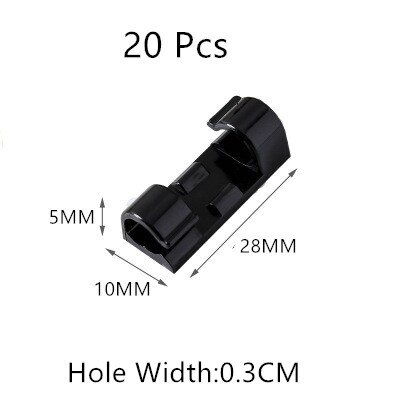Kabel Organizer Clips Kabel Verwaltung Schreibtisch &Ampere; Arbeitsplatz Draht Manager Kabel Halfter USB Ladung Daten Linie Spuler: Schwarz 20Stck