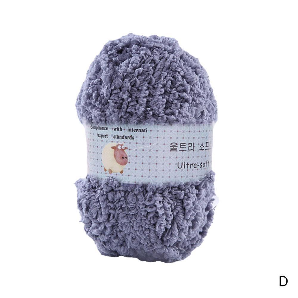 Soft Smooth Yarn Baby Knitting Wool Yarn Thick Yarn Fiber Velvet Yarn Hand Knitting Wool Crochet Yarn for DIY Sweater: D