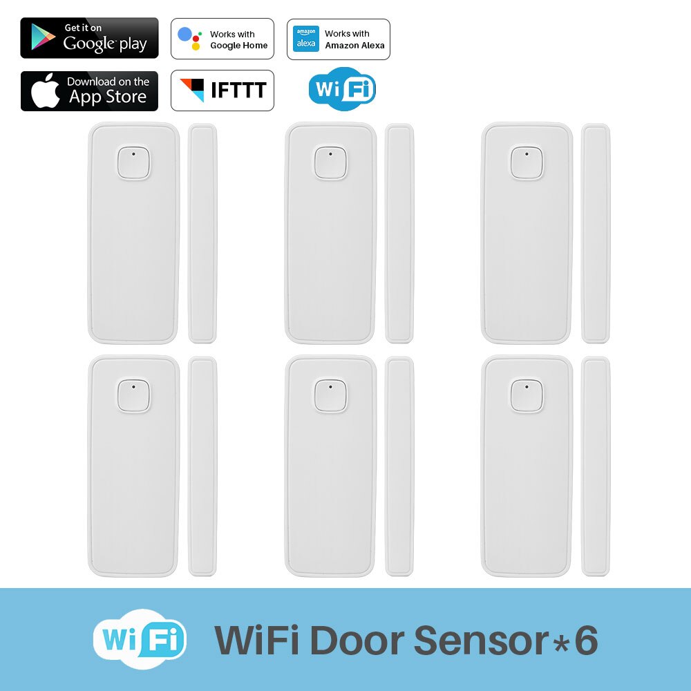 Sensor de Porta Janela De Alarme Inteligente Home Security Wi-fi inteligente PK Xiaomi Porta Sensor de Trabalho Com Alexa Google App Controle Tuya casa IFTTT