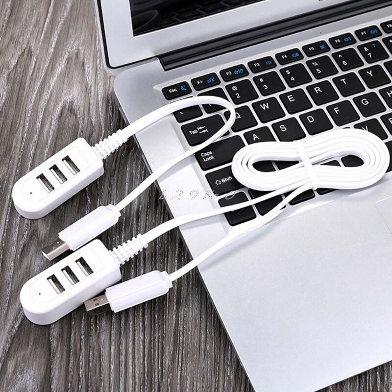 Office USB Gadget High Speed 3 Ports USB 2.0 Hub Extension Splitter for Laptop PC Computer Charger