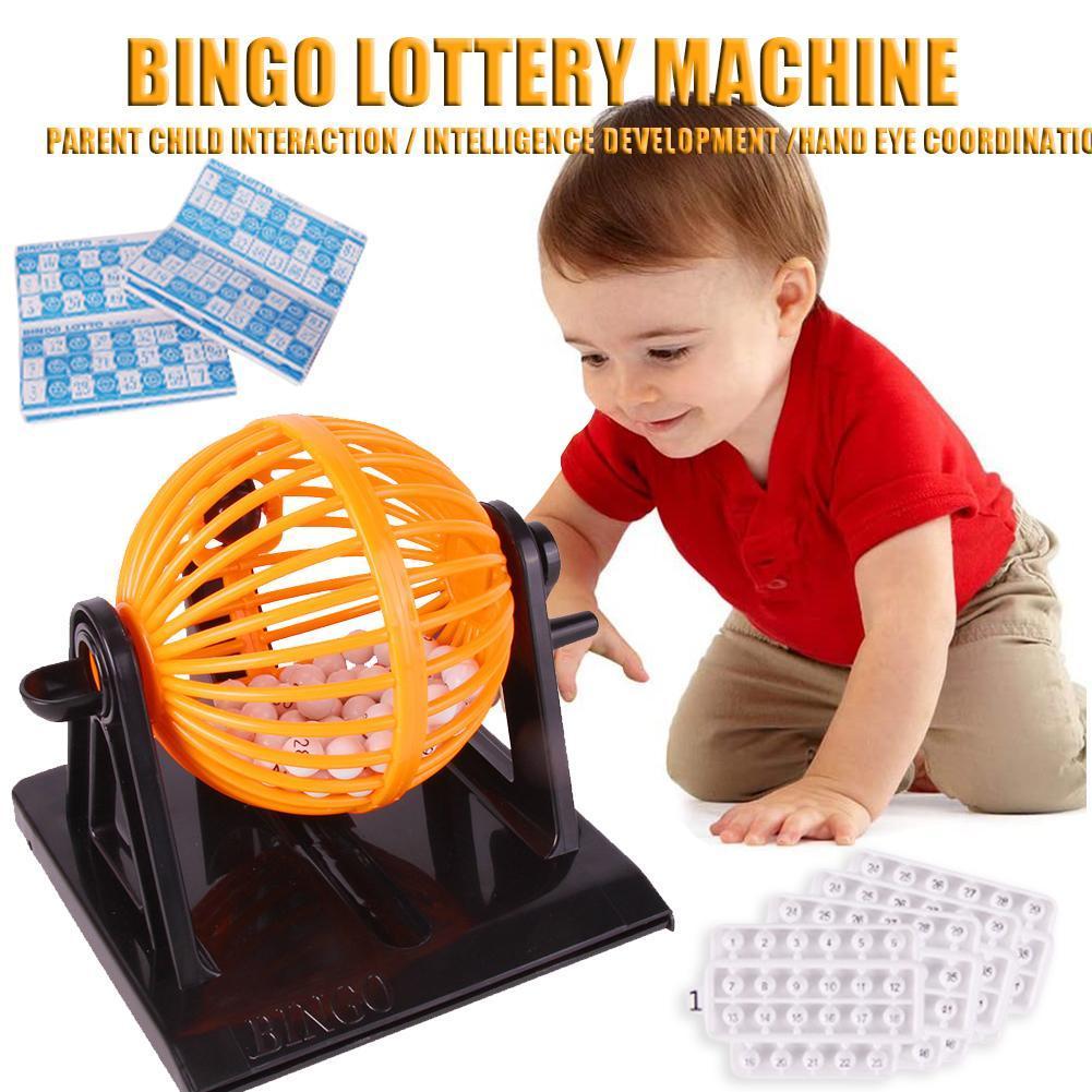 Grote Traditionele Bingo Game Familie Revolving Bal Kaarten Dispenser Machine Ballen V3S9