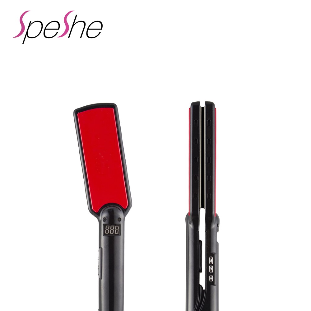 Titanium Angled Wide Plate Hair Straightener 470F High Temperature Flat Iron Veer Hair Straightening Styling Tools
