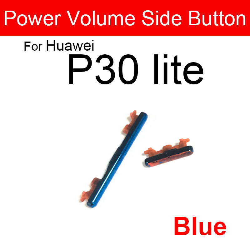 Bouton latéral de commande de Volume d&#39;alimentation pour Huawei P30 P30Pro P30 Lite, pièces de réparation: P30 Lite Blue