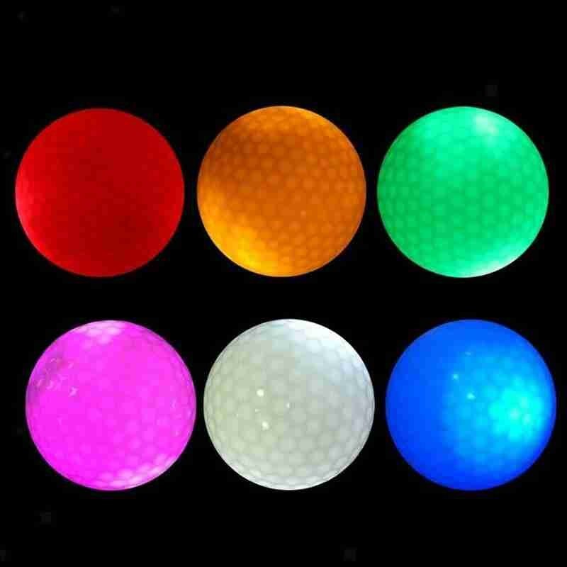 1/2Pcs Led Golfbal Synthetisch Rubber Lichtgevende Golf Willekeurige Kleur Geschikt Voor Nacht Gebruik Outdoor Golf Leveringen led Golfbal