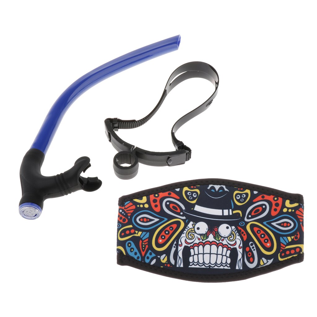 Simning front snorkel munstycke och neopren mask rem bandet omslag för dykning simning