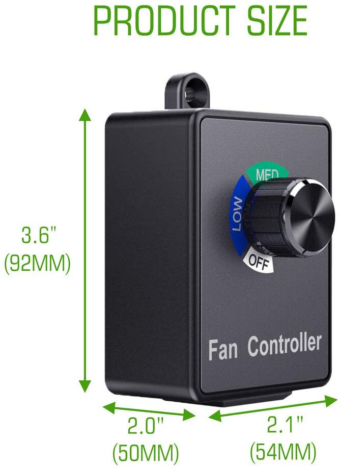 Universele Fan Speed Adjuster Een schakelaar voor 3 instellingen voor alle Duct en inline fans Controller