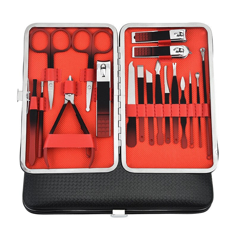 Manicure Pedicure Set Nail Cutter Pedicure Scissor Kits Nail Clipper Machine Fingernail Trimmer Manicure Tool Set: 18pcs nail clipper