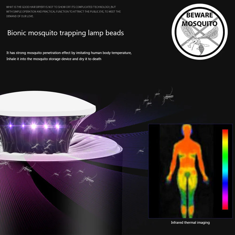 Muggenmoordenaar Lamp Mute Insectenwerend Stralingsloze Elektrische Insectenval Usb Opladen Muggenmoordenaar Buiten Vliegenval