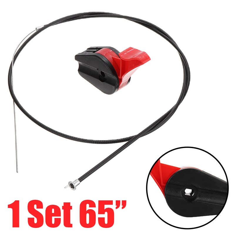 Red Lawn Mower Throttle Cable 65&#39;&#39; Universal Control Switch Lever Control Handle Kit for Garden Lawnmowers Tools