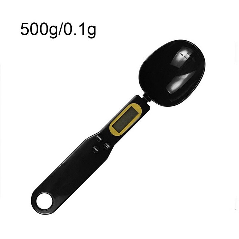 Coffee Tea Digital Electronic Scale Kitchen Measuring Spoon Weighing Device LCD Display Measuring Cup Milk Home Measurement Tool: 500g black