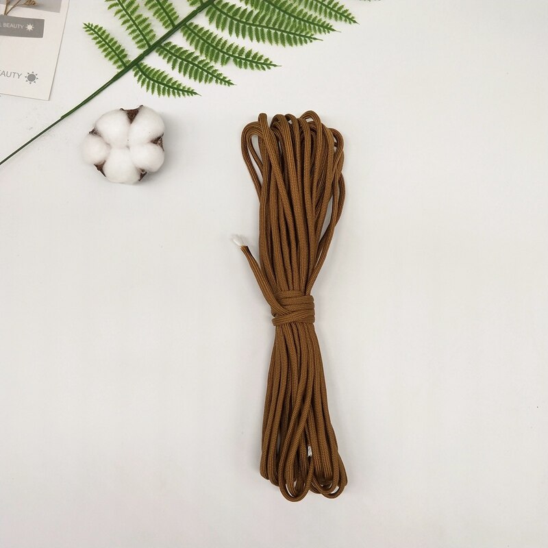 10m/ parti 4mm bredde 7 reb kerne nylon polyester reb klatrebåd sejlline remskive reb tøjsnor overlevelse faldskærmssnor: 4mm kaffe