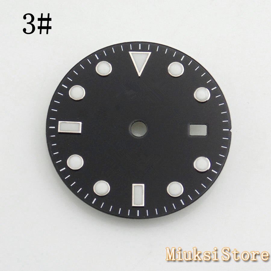 28.5mm sterile dial luminous watch dial fit ETA 2836 2824 Mingzhu DG2813/3804 Miyota 8205/8215/821A movement: 3