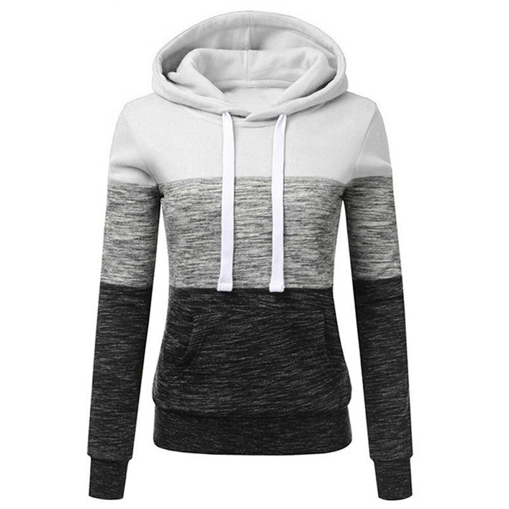 Gradiente di Stampa Palestra Maglione Donne Felpa Con Cappuccio Cappotto di Sport di Fitness Felpa Completa Maglione di Formazione Palestra Corsa E Jogging Sport k1: L / WHITE