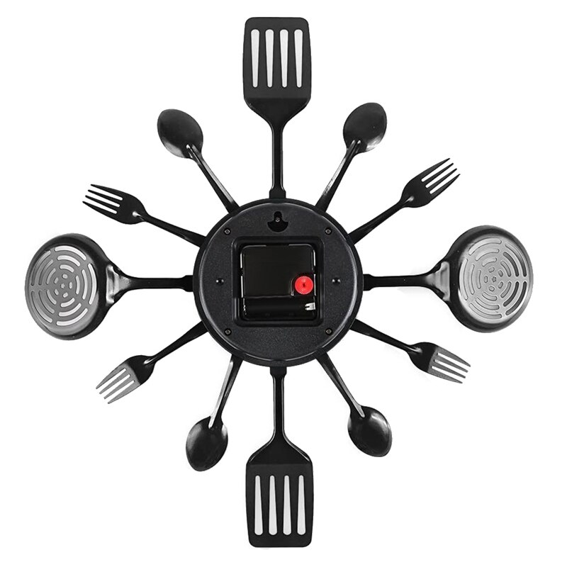 Relojes de pared grandes de 16 pulgadas con cucharas y tenedores, vajilla 3D, reloj de pared para decoración del hogar y la habitación