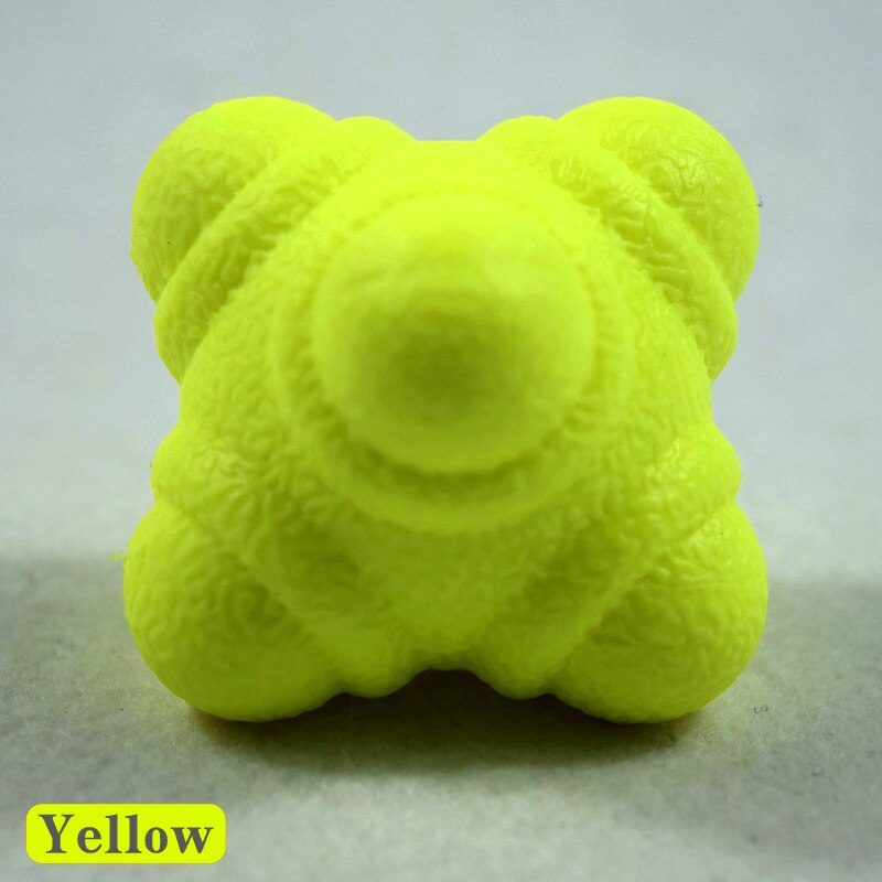Silicagel Agile Gecoördineerd Reactie Oefening Fitness Training Bal 5.5Cm Zeshoekige Reactie Bal: YELLOW
