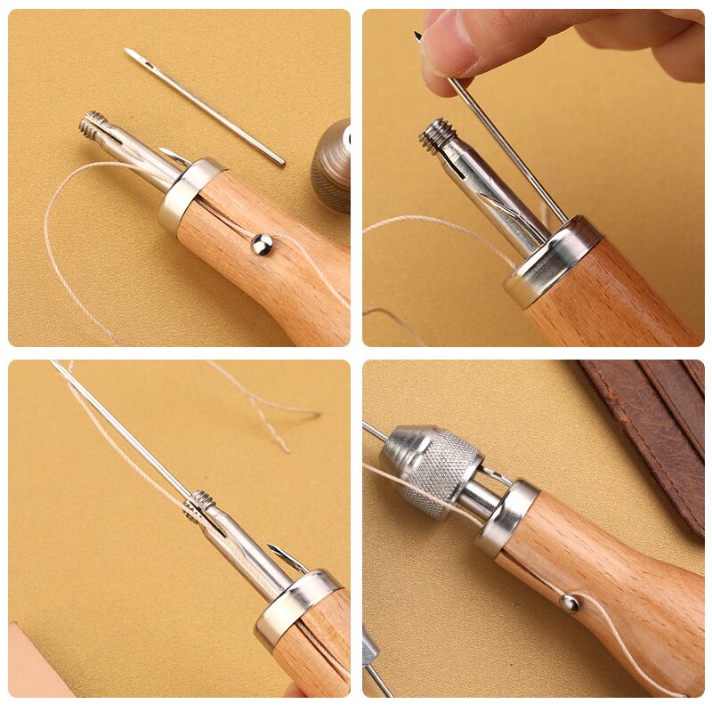 MIUSIE Hand Stitcher Sewing Machine Waxed Thread For Leather Sewing Tool Needles Kit Craft Stitch Shoemaker Canvas Repair Tool