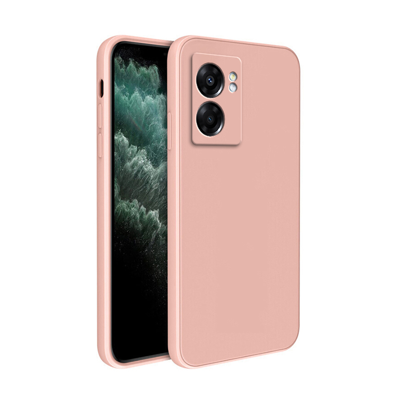 Coque souple d'origine pour OPPO Realme Narzo 50 30 Pro carré Silicone liquide Narzo50 Narzo30 30Pro 5G housse antichoc de luxe Funda: Microfibre / Rose