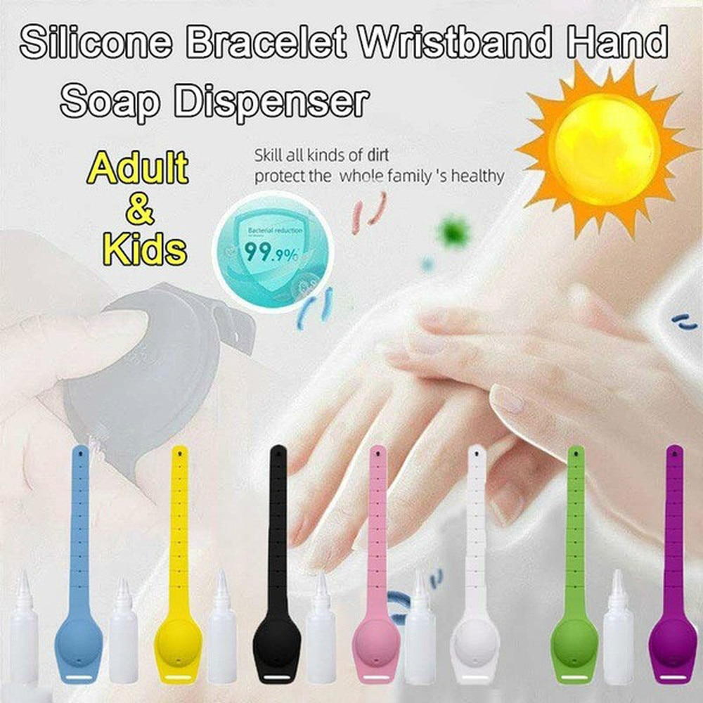 Bracelets réutilisables portables désinfectant pour les mains Bracelet de distribution Bracelet distributeur de main Bracelet en Silicone magasin désinfectant pour les mains