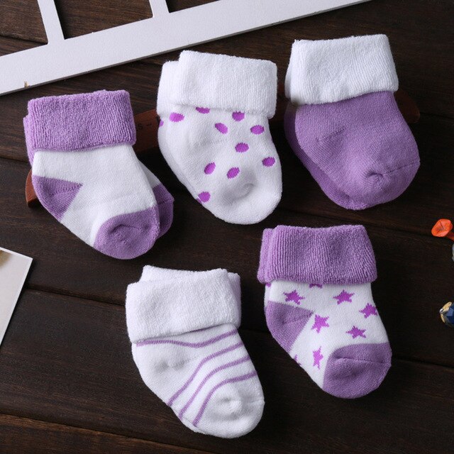 Neueste 5 teile/los Baby socken Weiche Baumwolle Baby Mädchen Jungen Socken Reine Baby Zubehör freundlicher Socken: Baby Socken 2 / 7-12M