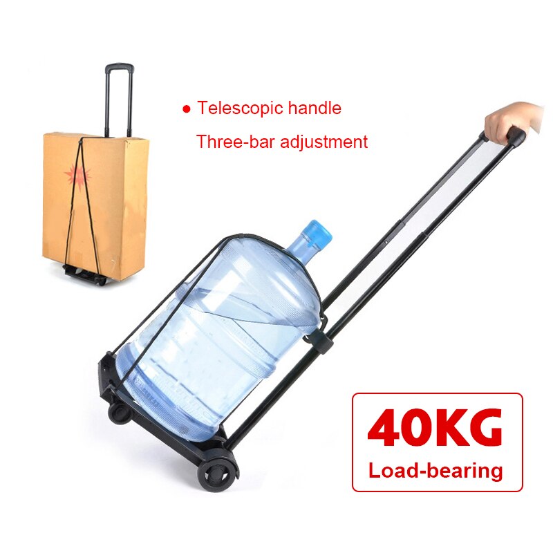 40kg Heavy Duty Foldable Wheel Trolley Hand Truck Folding Transport Trolley Barrow Cart Shopping Trolley Portable Home Use Car