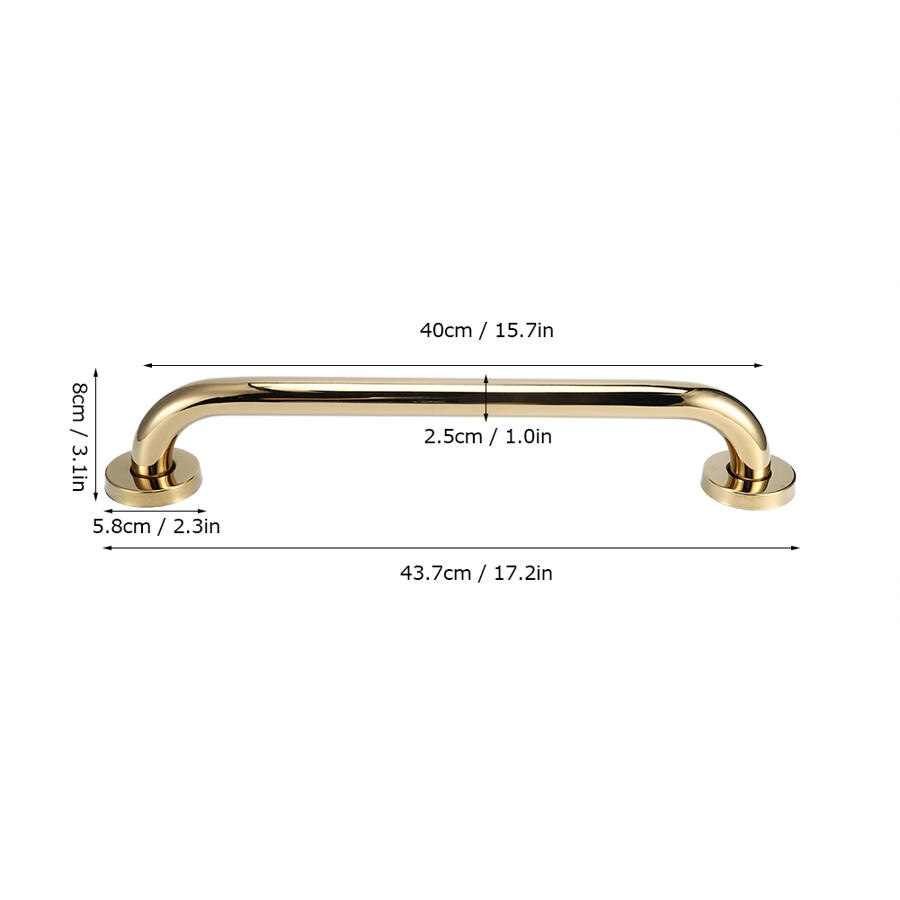 Bathroom Handrail Handrail Safety Stainless Steel Gold Color for Bathroom Bathtub Toilet Home