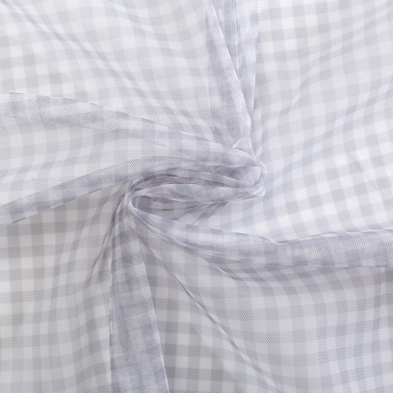 Tela de encaje a cuadros, tela de tul transparente, decoración de boda, suministros para eventos de Navidad, 45x135 Cm, TJ1178