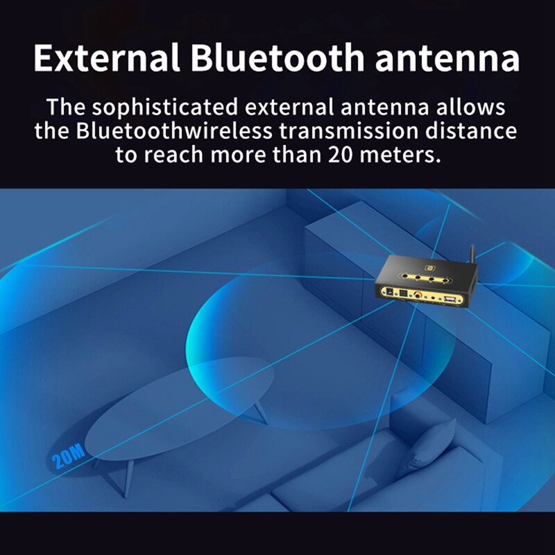 5.1CH Audio Decoder Wireless Bluetooth 5.0 Receiver DTS AC3 Adapter Optical Coaxial U Play PC-USB Converter