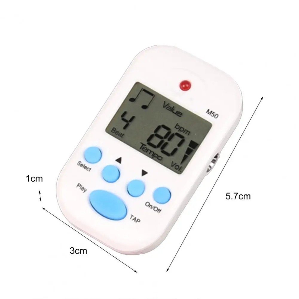 Lcd mini metronom dobbeltkanals clip-on lomme metronom praktisk plast digital beat tempo metronom guitar