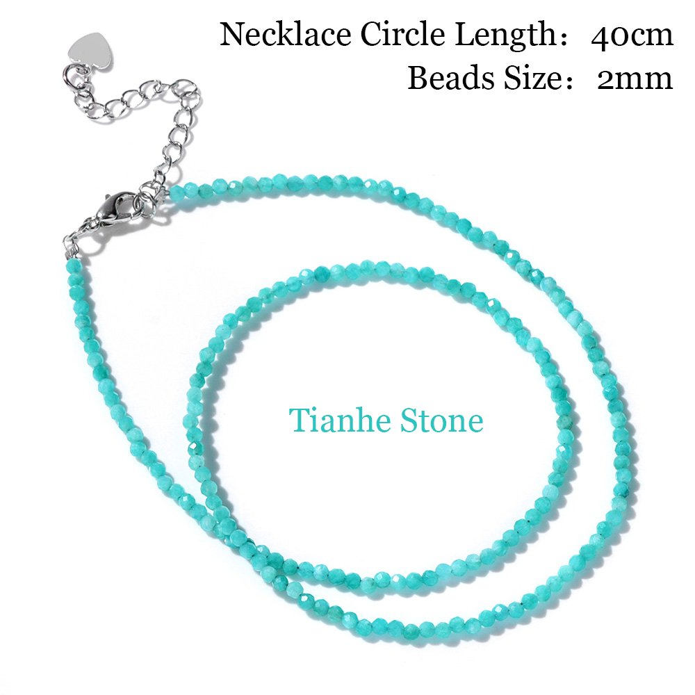 Mini Steen Kralen Ketting 2mm Facet Natuurlijke Agat Quartz Kettingen Vrouwelijke Mode Party Choker voor Vrouwen Meisjes Sieraden