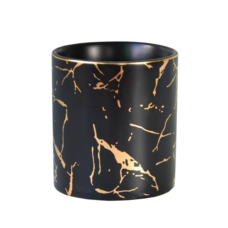 1 sztuk stojak na pędzle robić makijażu marmuru pędzle robić makijażu kubek ceramiczny Organizer robić przechowywania kosmetyków łazienkowy uchwyt na szczoteczkę robić zębów Caja Maquillaje: Cylindrical czarny