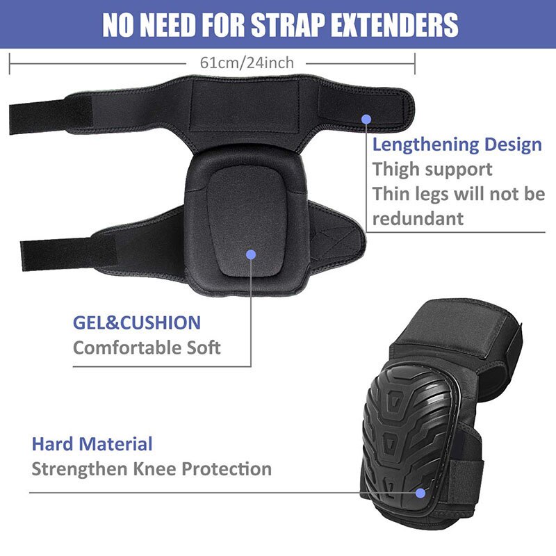 Work Knee Pads with Gel Padding Adjustable Straps Protect Good Shock And Cushioning Knee Pads for Gardening Construction Worker