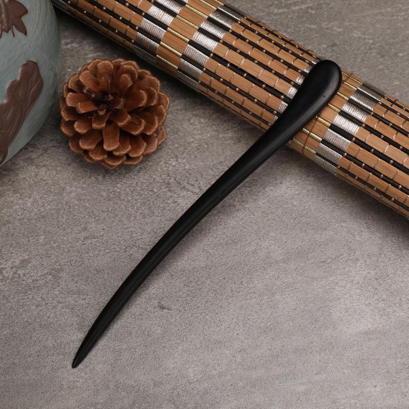 Horquilla china antigua tallada a mano de sándalo negro para mujer, vestido Hanfu, horquillas de madera para el pelo, joyería de peinado en espiral para Cosplay: Style 9