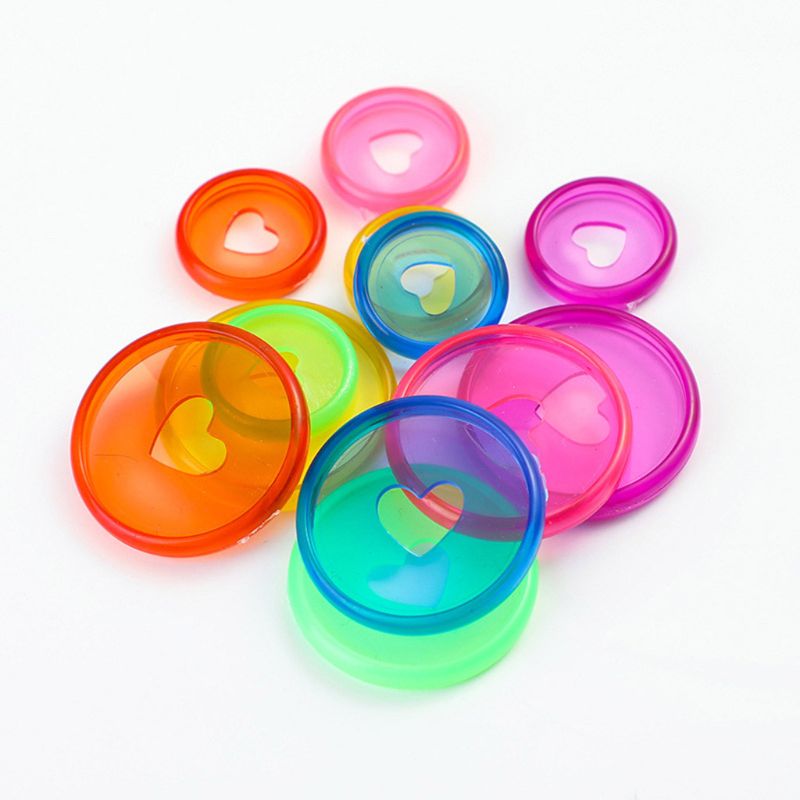 Anillos transparentes de encuadernación con forma de corazón para encuadernación, 20 Uds., 24mm, agujero De Seta, hojas sueltas, Disco de plástico, hebilla de aro