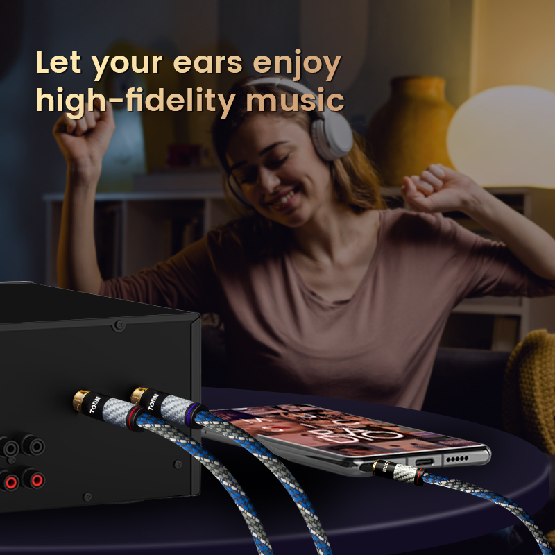 TODN 3,5 mm jack do kabla audio 2RCA OFC aux do rca HIFI stereo do wzmacniacza, telefonu komórkowego, komputera, audio stacjonarnego