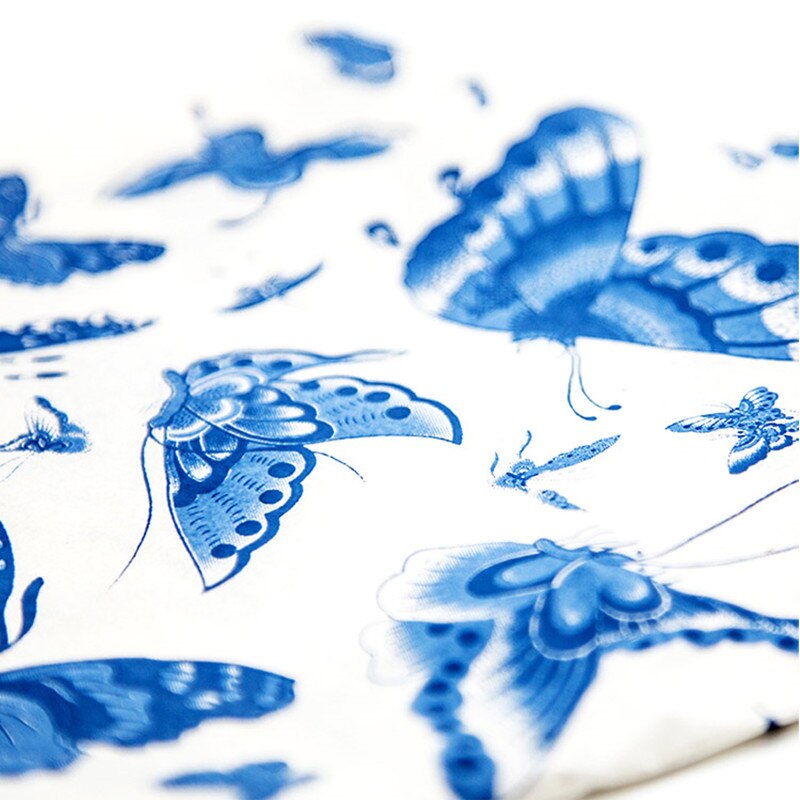 Papel de flores de colores Jingdezhen, cerámica, arcilla, bajo esmalte, porcelana azul y blanca, papel de transferencia de alta temperatura, 1 unidad