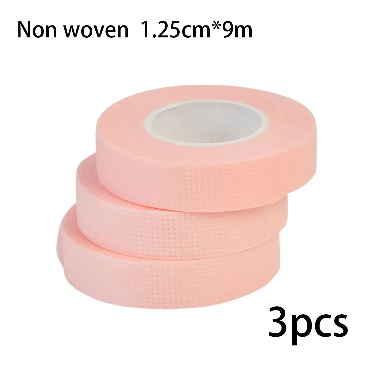Cinta para pestañas, tela adhesiva transparente, 9m/10 yardas/rollo, cinta adhesiva de tela microporosa transpirable para suministro de extensiones de pestañas: Rosa