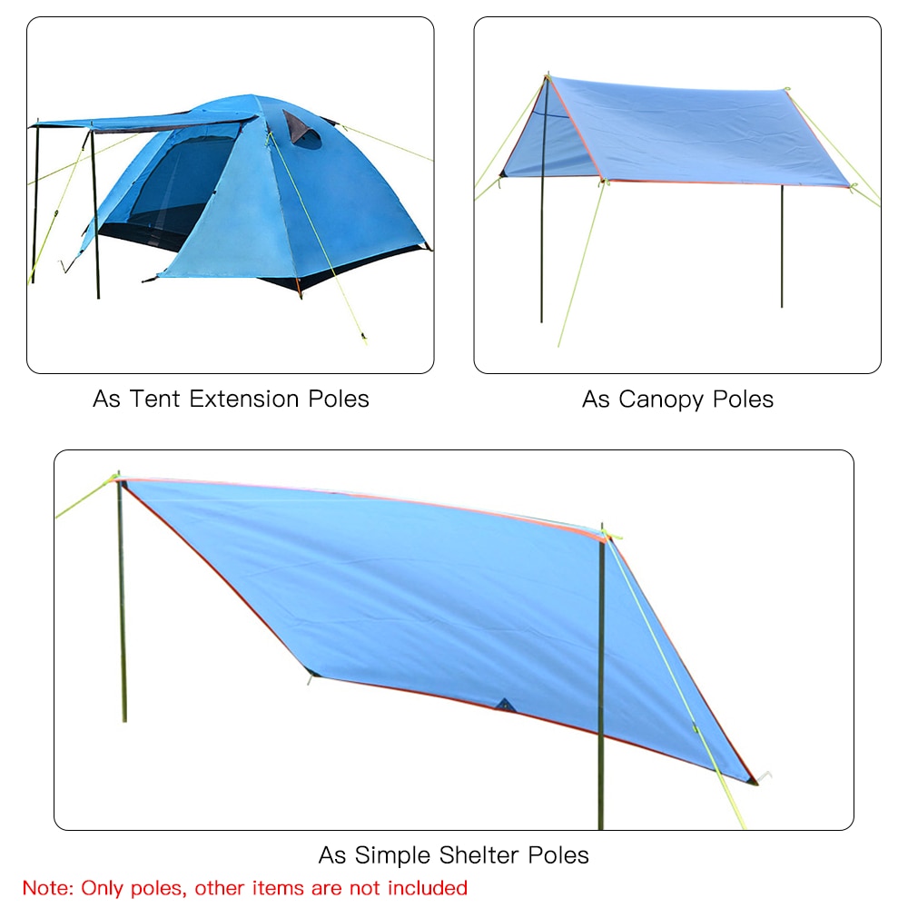 Cañas para tienda de campaña al aire libre, equipamiento de tienda, toldo, postes de lona, cañas de soporte para toldo de hierro, Marco para toldo, tienda de campaña, accesorios