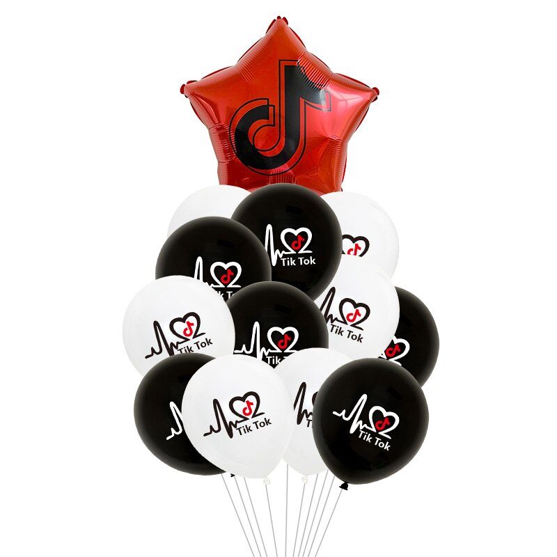 10Pcs 12Inch Notities Latex Ballonnen Kleine Video Symbool Ballen Verjaardagsfeestje Decor Populaire Muziek App Helium ballon: 11pcs Red