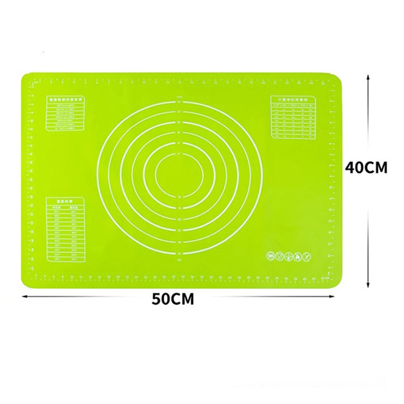 Rolling Mat Kneading Mat Thickened Silicone Pizza Dough Mat Household Panel Baking Tools: green