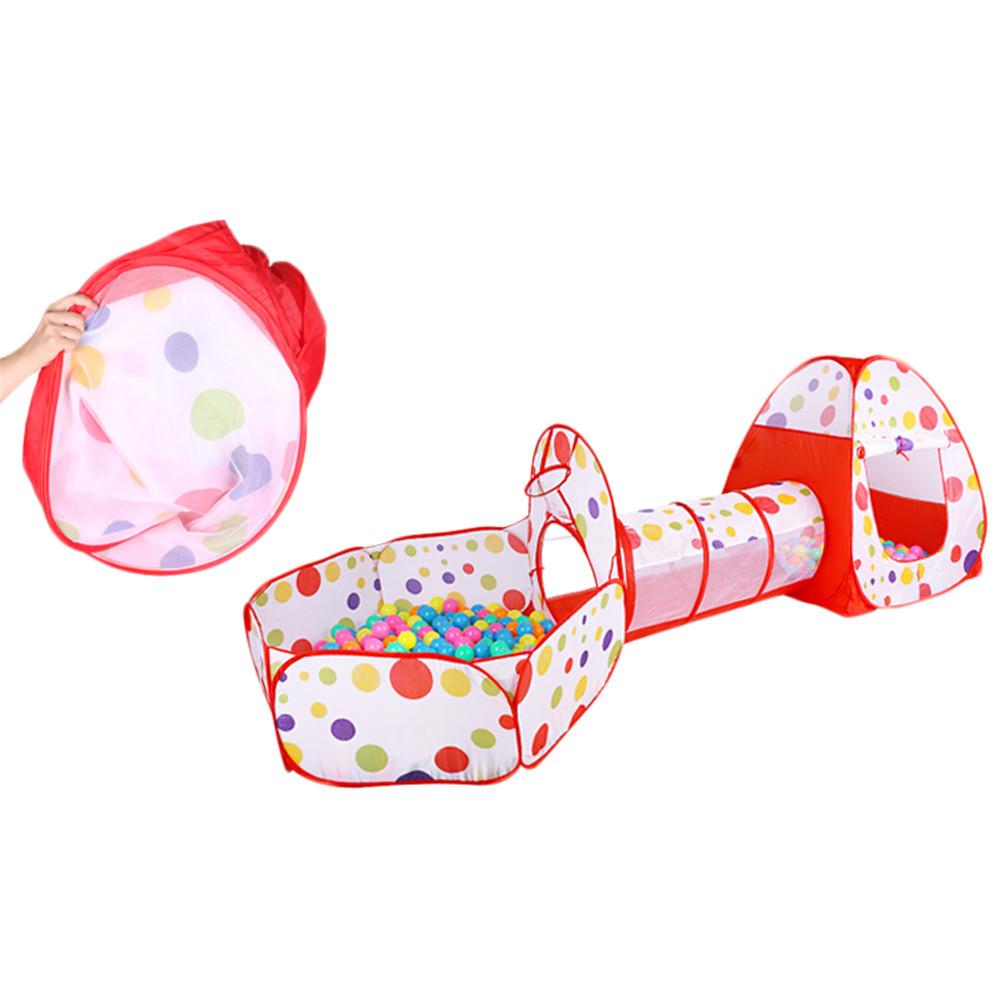Children's Tent Indoor Play House Portable Folding Three-piece Tunnel Dot Game Bobo Ocean Ball