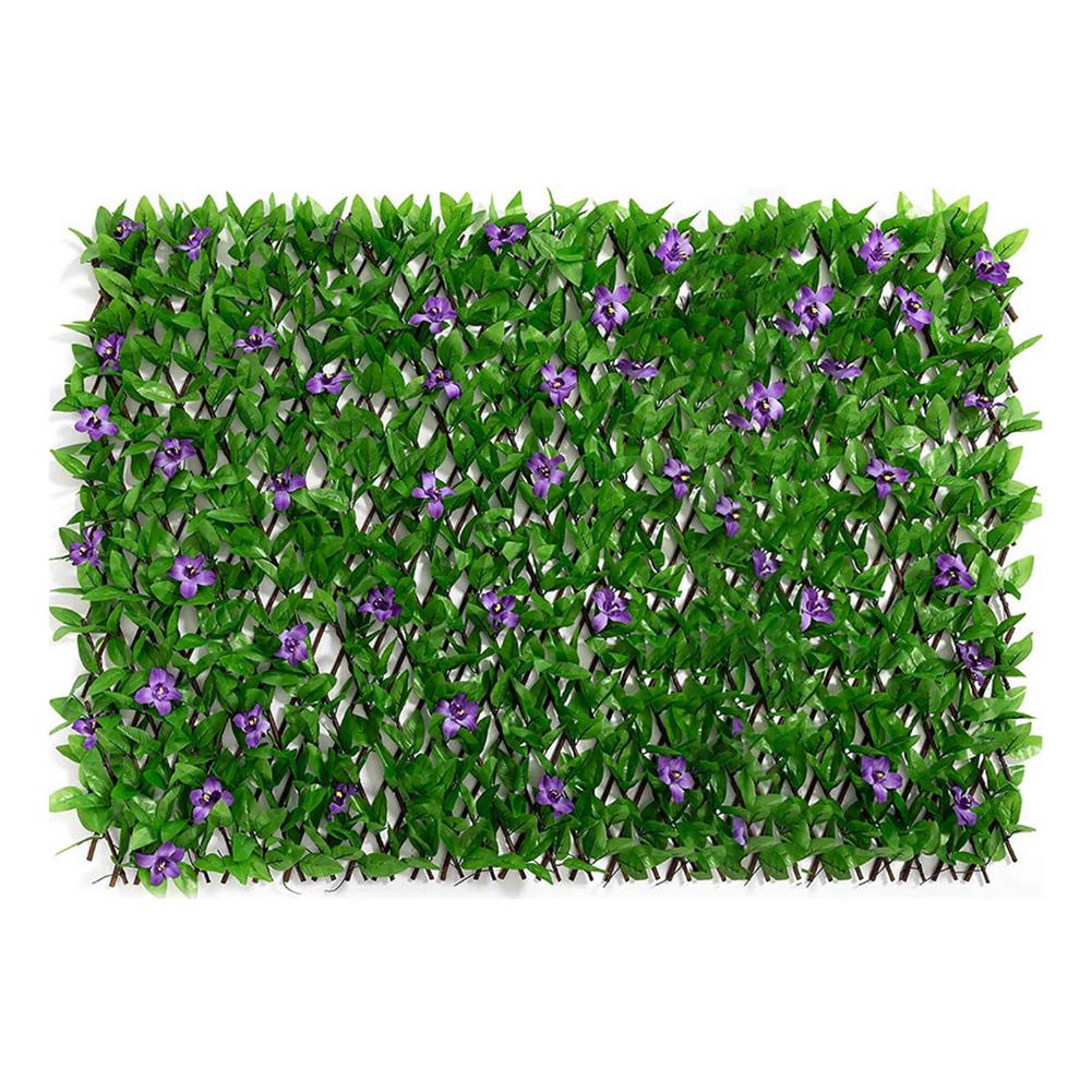 Valla telescópica de hojas artificiales, Panel de cercado decorativo de pantalla de privacidad para Patio, césped y jardín, decoración de balcón: 70cm