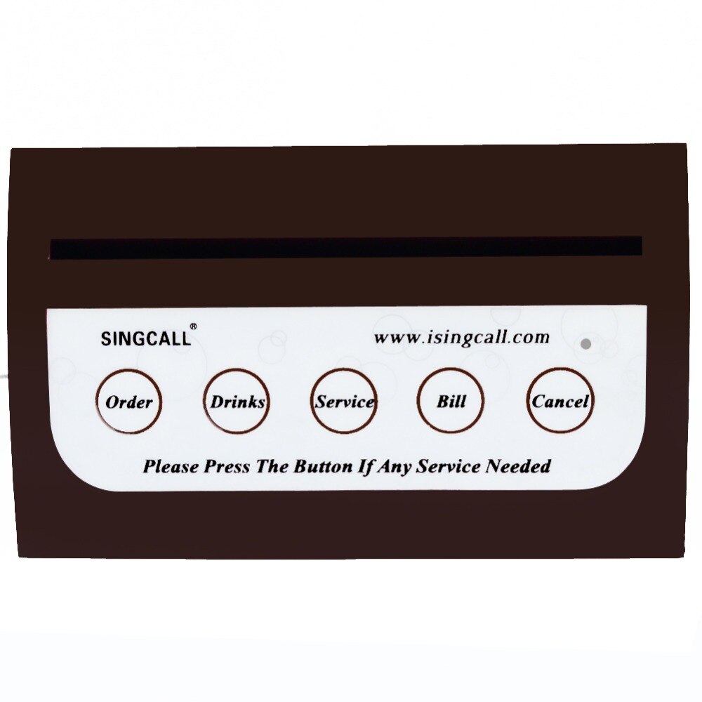 SINGCALL Wireless Service Calling System Multi-keys with 5 options with menu holder freely 1500M coverage,APE750W