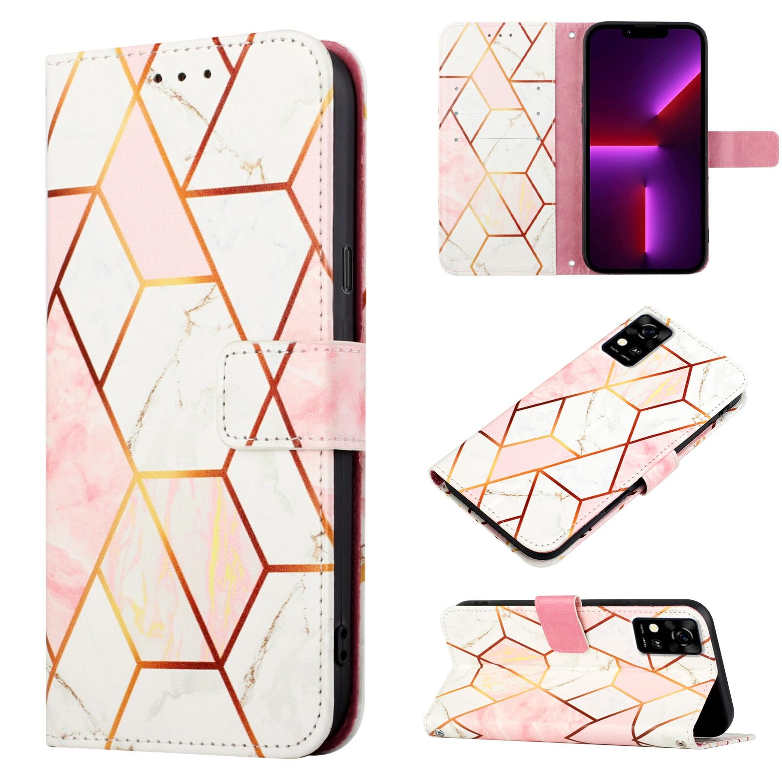 Marble PU Leather Wallet case For ZTE Blade A51 Flip case card holder Holster Cover Case for ZTE Blade A31 A71 Case Bags capa