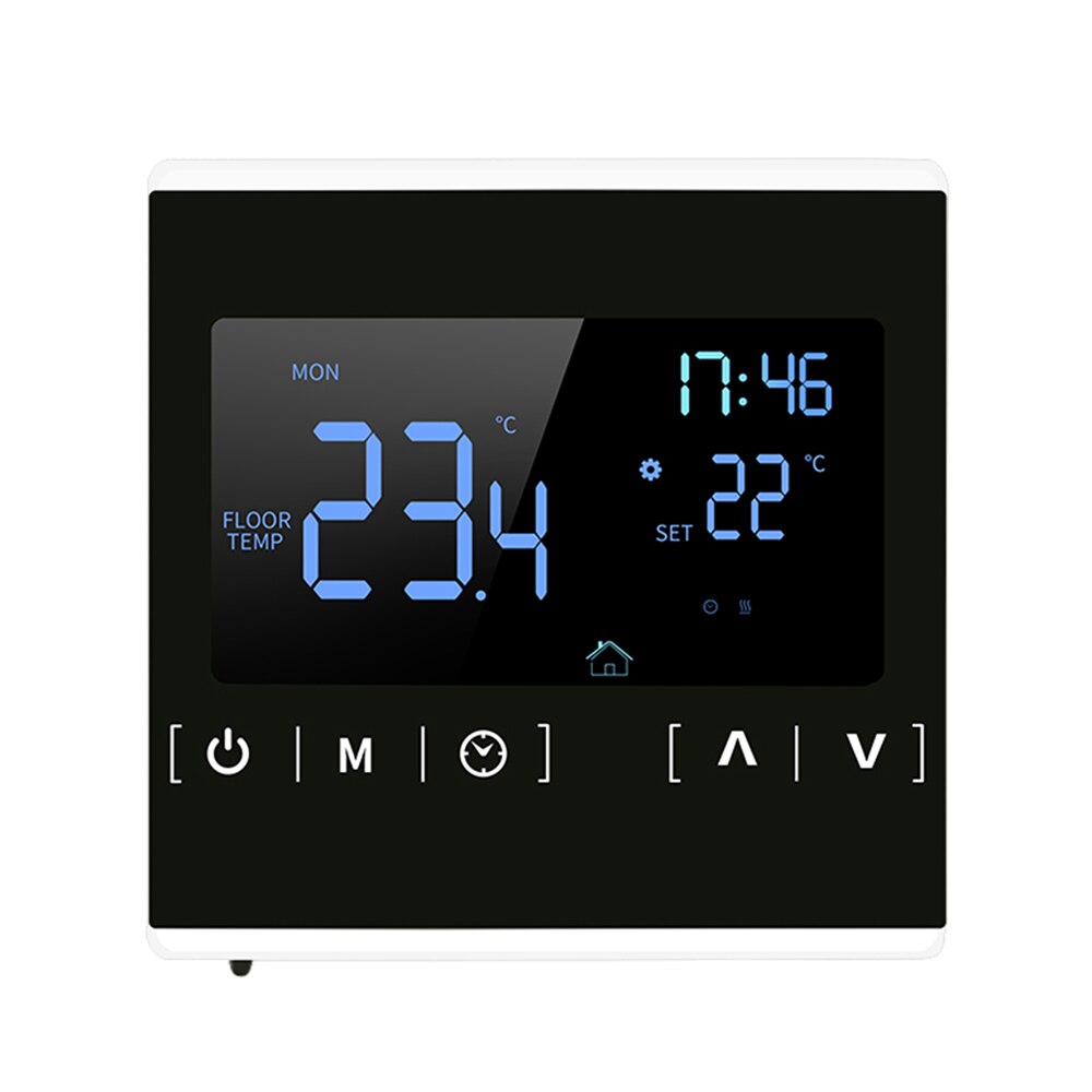 Smart Thermostat LCD Touchscreen Thermostat Programmable Electric Floor Heating System Thermoregulator Temperature Controller: White