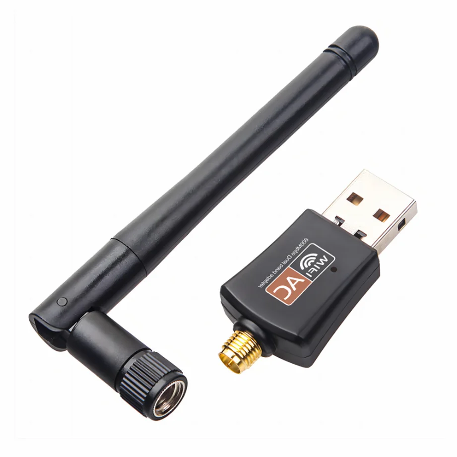 Grwibeou Dual Band 600Mbps USB WIFI Adapter 2.4GHz 5GHz WiFi With Antenna PC Mini Computer Network Card Receiver For PC Laptop: WHITE