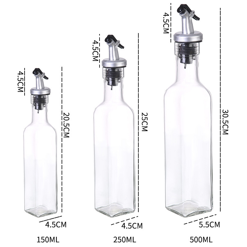 Botella de aceite de oliva de plástico transparente, 150/250/500ML, a prueba de fugas, condimento de cocina, salsa de soja, vinagre, tipo prensa, vinagrera, botella para barbacoa